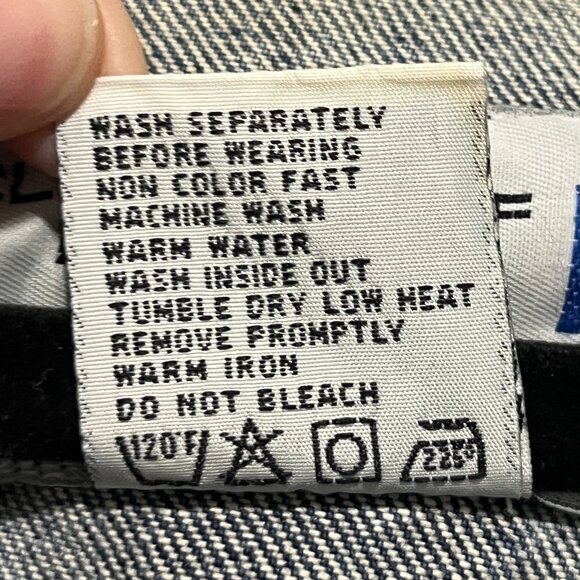 Club Sportif Mens VTG Acid Wash Denim Trucker Jacket L 80s 90s Grunge Oversized - Picture 7 of 12